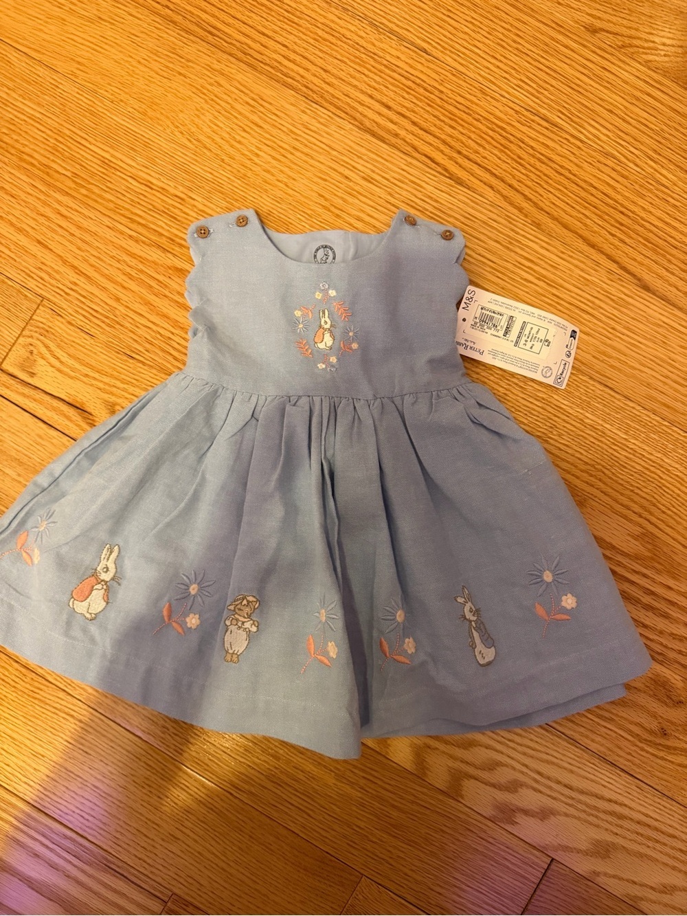 Marks & Spencer Light Blue Embroidered Bunny Sundress
